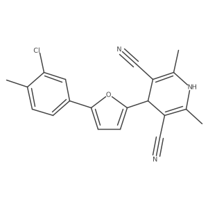 4-(5-(3-Chloro-4-methylphenyl)furan-2-yl)-2,6-dimethyl-1,4-dihydropyridine-3,5-dicarbonitrile Structure