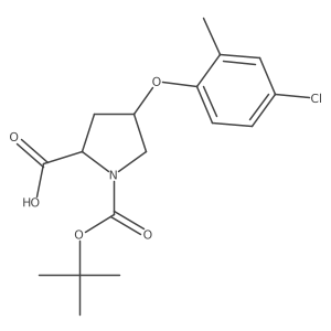 (2S,4S)-1-(tert-Butoxycarbonyl)-4-(4-chloro-2-methylphenoxy)-2-pyrrolidinecarboxylic acid Structure