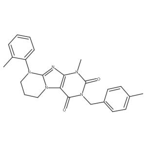 1-methyl-3-(4-methylbenzyl)-9-(o-tolyl)-6,7,8,9-tetrahydropyrimido[2,1-f]purine-2,4(1H,3H)-dione Structure