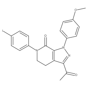 7h-Pyrazolo[3,4-c]pyridin-7-one,3-acetyl-1,4,5,6-tetrahydro-6-(4-iodophenyl)-1-(4-methoxyphenyl)- Structure