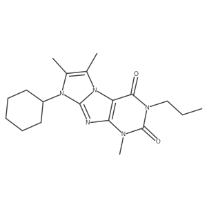8-cyclohexyl-1,6,7-trimethyl-3-propyl-1H-imidazo[2,1-f]purine-2,4(3H,8H)-dione结构式