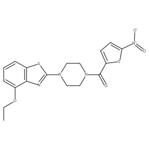 (4-(4-Ethoxybenzo[d]thiazol-2-yl)piperazin-1-yl)(5-nitrothiophen-2-yl)methanone结构式