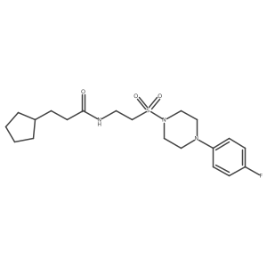 3-cyclopentyl-N-(2-((4-(4-fluorophenyl)piperazin-1-yl)sulfonyl)ethyl)propanamide结构式