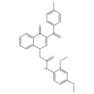N-(2,4-dimethoxyphenyl)-2-[3-(4-methylbenzoyl)-4-oxo-1,4-dihydroquinolin-1-yl]acetamide结构式