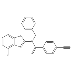 4-cyano-N-(4-fluorobenzo[d]thiazol-2-yl)-N-(pyridin-2-ylmethyl)benzamide结构式