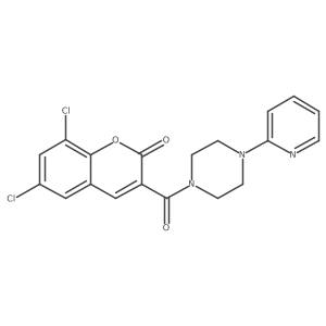 6,8-dichloro-3-(4-(pyridin-2-yl)piperazine-1-carbonyl)-2H-chromen-2-one Structure