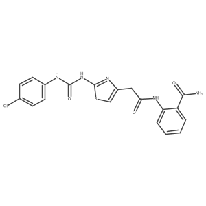2-(2-(2-(3-(4-Chlorophenyl)ureido)thiazol-4-yl)acetamido)benzamide结构式