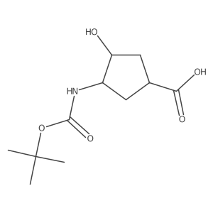 (1R,3S,4R)-3-((tert-Butoxycarbonyl)amino)-4-hydroxycyclopentane-1-carboxylic acid Structure