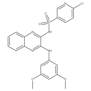 6-chloro-N-(3-(3,5-dimethoxyphenylamino)quinoxalin-2-yl)pyridine-3-sulfonamide Structure