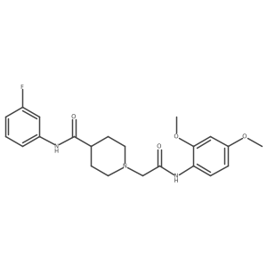 1-(2-((2,4-dimethoxyphenyl)amino)-2-oxoethyl)-N-(3-fluorophenyl)piperidine-4-carboxamide结构式