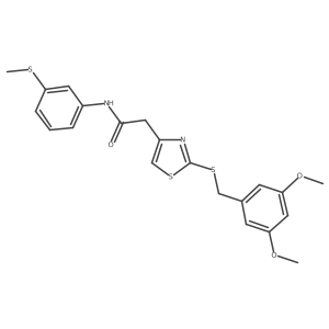 2-(2-((3,5-dimethoxybenzyl)thio)thiazol-4-yl)-N-(3-(methylthio)phenyl)acetamide结构式