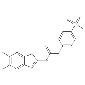 N-(5,6-dimethylbenzo[d]thiazol-2-yl)-2-(4-(methylsulfonyl)phenyl)acetamide结构式
