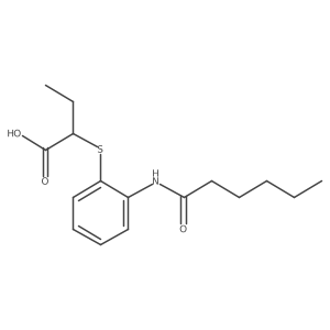 2-[[2-[(1-Oxohexyl)amino]phenyl]thio]butanoic acid结构式
