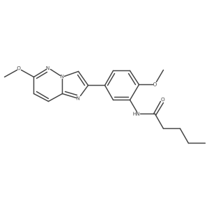 N-(2-methoxy-5-(6-methoxyimidazo[1,2-b]pyridazin-2-yl)phenyl)pentanamide结构式