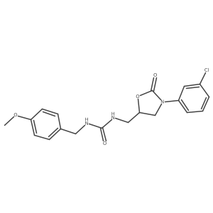1-((3-(3-Chlorophenyl)-2-oxooxazolidin-5-yl)methyl)-3-(4-methoxybenzyl)urea结构式