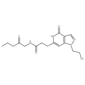 ethyl 2-(2-((1-(2-hydroxyethyl)-4-oxo-4,5-dihydro-1H-pyrazolo[3,4-d]pyrimidin-6-yl)thio)acetamido)acetate结构式