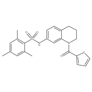 2,4,6-trimethyl-N-[1-(thiophene-2-carbonyl)-1,2,3,4-tetrahydroquinolin-7-yl]benzene-1-sulfonamide Structure