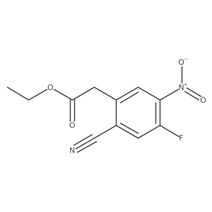 Ethyl 2-cyano-4-fluoro-5-nitrophenylacetate结构式