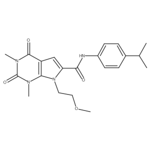N-(4-isopropylphenyl)-7-(2-methoxyethyl)-1,3-dimethyl-2,4-dioxo-2,3,4,7-tetrahydro-1H-pyrrolo[2,3-d]pyrimidine-6-carboxamide结构式