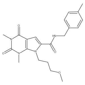 7-(3-methoxypropyl)-1,3-dimethyl-N-(4-methylbenzyl)-2,4-dioxo-2,3,4,7-tetrahydro-1H-pyrrolo[2,3-d]pyrimidine-6-carboxamide结构式