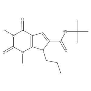 N-(tert-butyl)-1,3-dimethyl-2,4-dioxo-7-propyl-2,3,4,7-tetrahydro-1H-pyrrolo[2,3-d]pyrimidine-6-carboxamide Structure