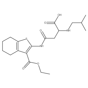 4-((3-(Ethoxycarbonyl)-4,5,6,7-tetrahydrobenzo[b]thiophen-2-yl)amino)-2-(isobutylamino)-4-oxobutanoic acid结构式