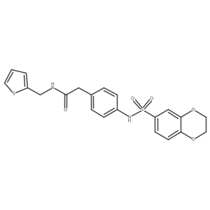 2-[4-(2,3-dihydro-1,4-benzodioxine-6-sulfonamido)phenyl]-N-[(thiophen-2-yl)methyl]acetamide Structure