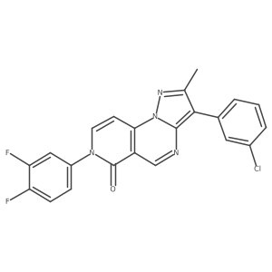 3-(3-chlorophenyl)-7-(3,4-difluorophenyl)-2-methylpyrazolo[1,5-a]pyrido[3,4-e]pyrimidin-6(7H)-one结构式