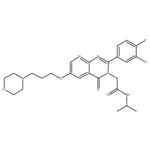2-(2-(3-Chloro-4-fluorophenyl)-6-(3-morpholinopropoxy)-4-oxopyrido[2,3-d]pyrimidin-3(4H)-yl)-N-isopropylacetamide Structure