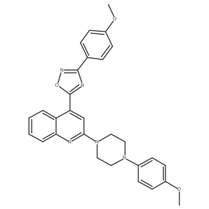 3-(4-Methoxyphenyl)-5-(2-(4-(4-methoxyphenyl)piperazin-1-yl)quinolin-4-yl)-1,2,4-oxadiazole结构式