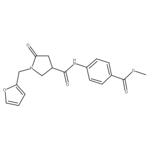 Methyl 4-({[1-(furan-2-ylmethyl)-5-oxopyrrolidin-3-yl]carbonyl}amino)benzoate结构式