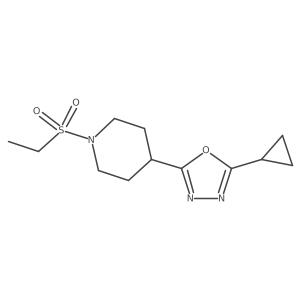 2-Cyclopropyl-5-(1-(ethylsulfonyl)piperidin-4-yl)-1,3,4-oxadiazole Structure