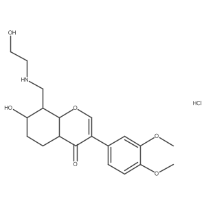 3-(3,4-Dimethoxyphenyl)-7-hydroxy-8-[(2-hydroxyethylamino)methyl]-4a,5,6,7,8,8a-hexahydrochromen-4-one;hydrochloride Structure