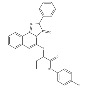 N-(4-chlorophenyl)-2-((3-oxo-2-phenyl-2,3-dihydroimidazo[1,2-c]quinazolin-5-yl)thio)butanamide Structure