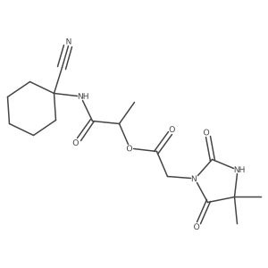 1-[(1-Cyanocyclohexyl)carbamoyl]ethyl 2-(4,4-dimethyl-2,5-dioxoimidazolidin-1-yl)acetate结构式