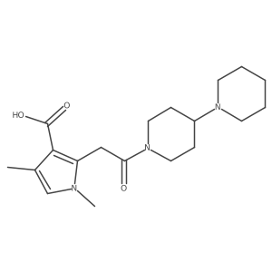 2-[2-(1,4'-Bipiperidin-1'-yl)-2-oxoethyl]-1,4-dimethyl-1H-pyrrole-3-carboxylic acid结构式