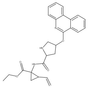 (1R,2S)-ethyl 1-((2S,4R)-4-(phenanthridin-6-yloxy)pyrrolidine-2-carboxamido)-2-vinylcyclopropanecarboxylate Structure