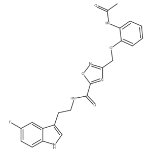 3-[[2-(Acetylamino)phenoxy]methyl]-N-[2-(5-fluoro-1H-indol-3-yl)ethyl]-1,2,4-oxadiazole-5-carboxamide Structure