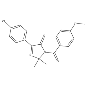 4-(4-chlorophenyl)-1-(4-methoxybenzoyl)-2,2-dimethyl-2,5-dihydro-1H-imidazole-5-thione Structure