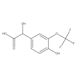 2-Hydroxy-2-[4-hydroxy-3-(trifluoromethoxy)phenyl]aceticacid Structure