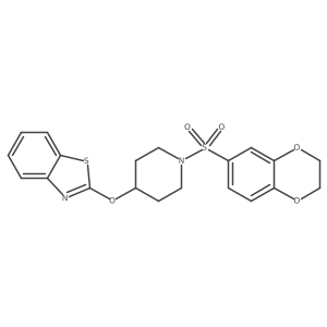 2-((1-((2,3-Dihydrobenzo[b][1,4]dioxin-6-yl)sulfonyl)piperidin-4-yl)oxy)benzo[d]thiazole结构式