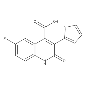 6-Bromo-2-oxo-3-(thiophene-2-yl)-1,2-dihydroquinoline-4-carboxylic acid结构式