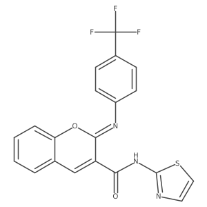 (2Z)-N-(1,3-thiazol-2-yl)-2-{[4-(trifluoromethyl)phenyl]imino}-2H-chromene-3-carboxamide Structure