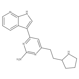 4-(2-pyrrolidin-2-ylethyl)-6-(1H-pyrrolo[2,3-b]pyridin-3-yl)pyrimidin-2-amine结构式