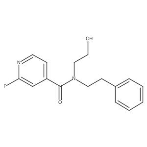 2-fluoro-N-(2-hydroxyethyl)-N-(2-phenylethyl)pyridine-4-carboxamide结构式