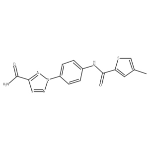 2-(4-(4-methylthiophene-2-carboxamido)phenyl)-2H-tetrazole-5-carboxamide结构式
