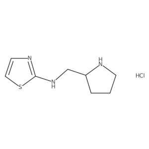 N-(pyrrolidin-2-ylmethyl)thiazol-2-amine hydrochloride结构式