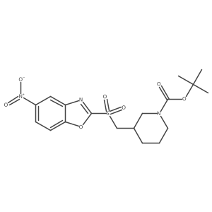tert-Butyl 3-(((5-nitrobenzo[d]oxazol-2-yl)sulfonyl)methyl)piperidine-1-carboxylate结构式