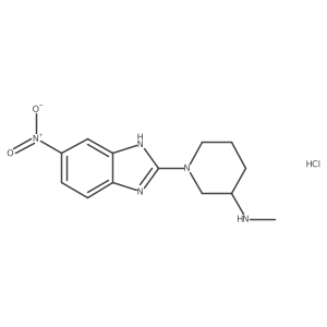 N-methyl-1-(5-nitro-1H-benzo[d]imidazol-2-yl)piperidin-3-amine hydrochloride结构式