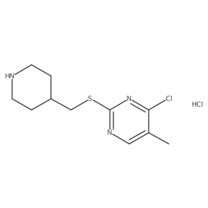 4-Chloro-5-methyl-2-((piperidin-4-ylmethyl)thio)pyrimidine hydrochloride结构式